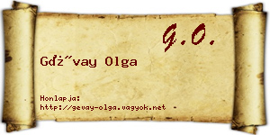 Gévay Olga névjegykártya