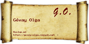 Gévay Olga névjegykártya